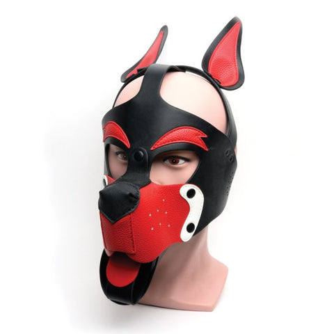 665 Playful Pup Hood - Red & White