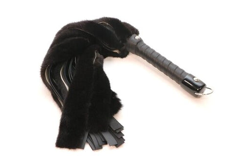 24" Rabbit Fur & Leather Flogger